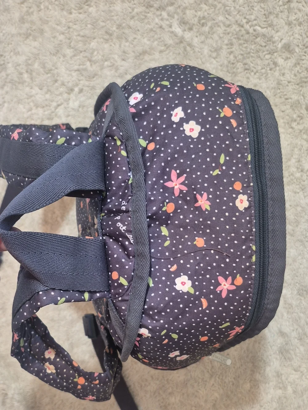 LeSportsac Polkadot Citrus Floral Backpack Nylon Ripstop Fruit Print School Bag
